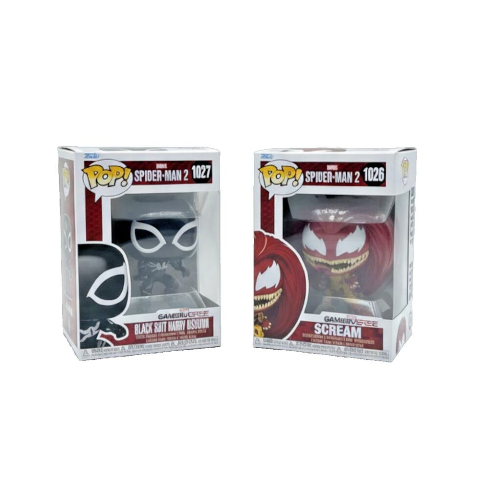 Funko Pop Marvel Spider Man 2 Black Suit Harry Osborn Scream Lot Of 2